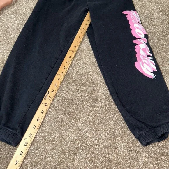 Hello Kitty sweatsuit cropped top and joggers rhinestone black/pink/solver SZ XS - Picture 7 of 12
